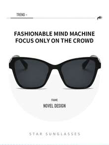 Uv-Resistant Cat Eye Sunglasses 2024 New Color Block Eyeglasses Frame, Fashionable And Personalized Sun Glasses - Multicolor - View 2