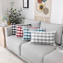 Cushion Cover - Kẻ sọc đỏ - nhỏ - Xem 1