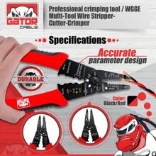 Wire Cable Screws Stripper Cutter Crimper Shearer Snipper Electrical Hand Pliers Grip Multi-Tool Fiver Optic Cabling Red Gator Cable - 紅色 - 查看 3