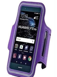 Funda Universal Impermeable Porta Celular Brazo Deportiva para Gimnasio, Correr, Trotar, Caminar, CrossFit, Pilates, Gym - Morado Violeta - Ver 2