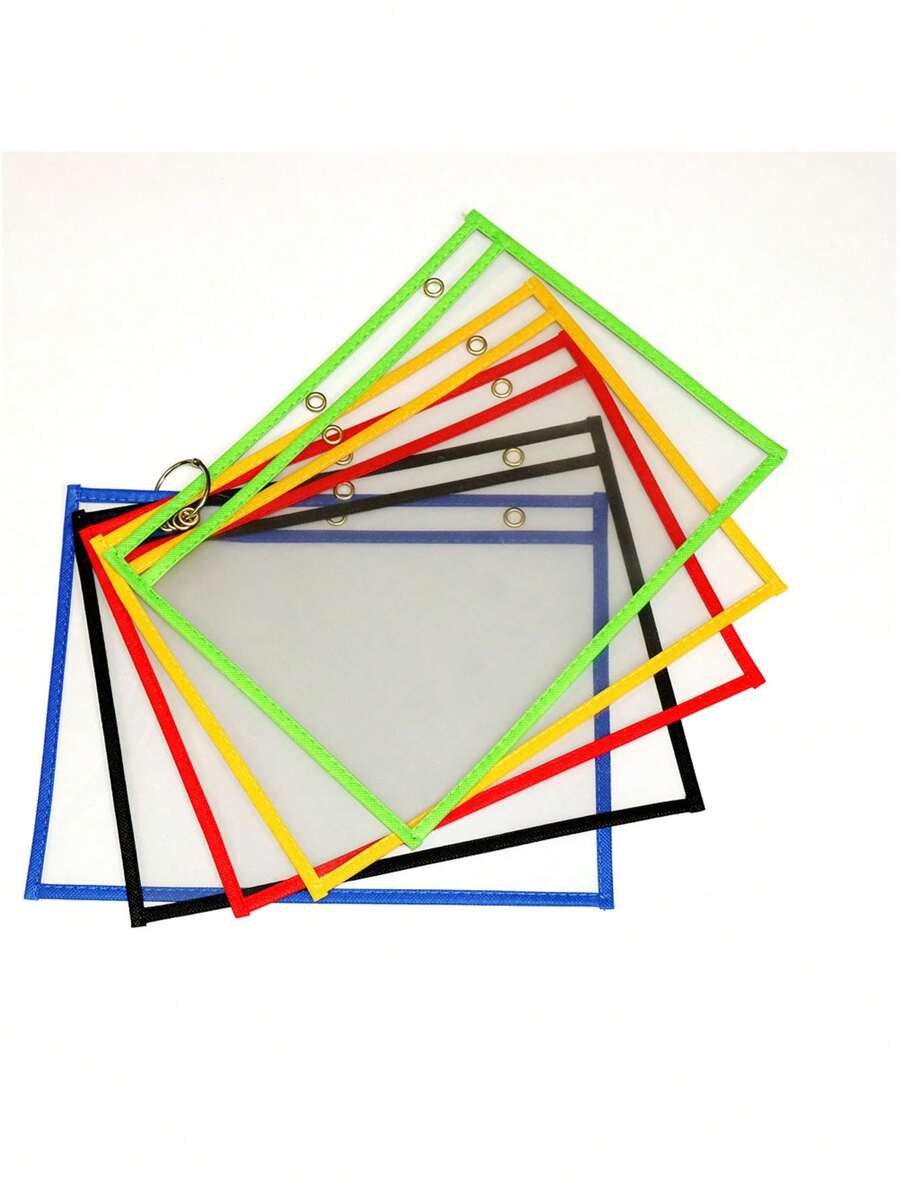 Learning Supplies SideOpen 3Hole Dry Erase Pouch, Dry Erase File