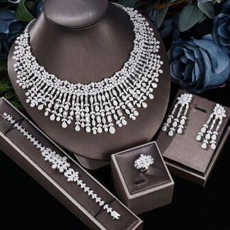 2024 New Available Bridal Jewelry Sets Dubai Necklace Sets For Women Wedding Accessories