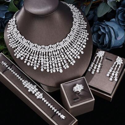 2024 New Available Bridal Jewelry Sets Dubai Necklace Sets For Women Wedding Accessories