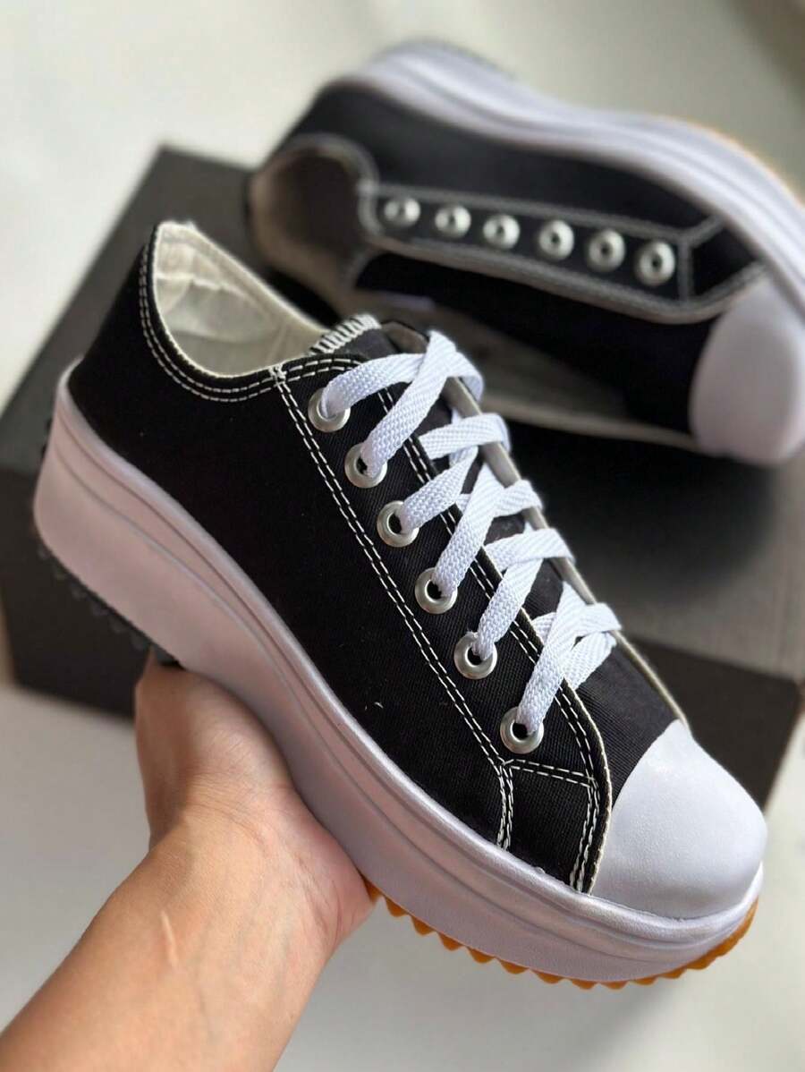 Women Wedge Sneakers - 黑色 - 查看 1