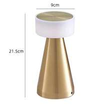 1個便攜式金屬led桌燈,無線金屬桌燈,3色觸控控制可充電燈,3級亮度房間裝飾桌燈,床頭燈,餐廳燈 - 三色變光 - 查看 8