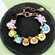 pocket monsters 日系动漫宠物潘吉亚多拉串珠DIY手链饰品卡通吊坠手工DIY串珠手链礼物送给闺蜜，情侣百搭饰品，节日礼物 - 彩色 - 查看 4