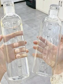 Botella de agua de plástico de 500ml/750ml con marcas de tiempo para niñas, botella de agua linda para ir al gimnasio y la escuela, 1 pieza, para exteriores, campamento