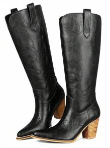 Botas Hasta la Rodilla de Mujer - Negro - Ver 5