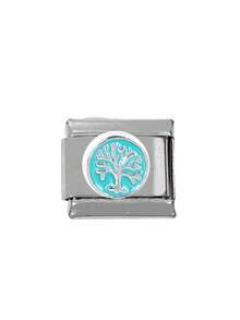 2024 Phong cách mới Áo 9MM Rộng Thép không gỉ Khác nhau Hoa Cây Thực vật Thiết kế DIY Tiếng Ý Làm vòng tay Đồ treo Tiếng Ý Đồ treo Vòng tay - Nhiều màu - Xem 36