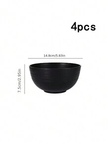 4pcs/32pcs Plastic Dinnerware Set, Lightweight Reusable Tableware Set Including 8 Plates, 4 Bowls, 4 Cups, 4 Knives, 4 Forks, 4 Spoons, Ideal For 4 People School Supplies,Christmas Gift - Black - View 17