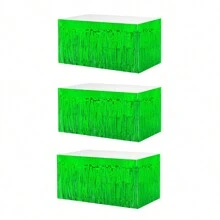 6 Packs Pink Foil Fringe Table Skirts, Tinsel Table Skirt Streamers Garland For Rectangle Table, Parade Floats, Mardi Gras, Valentine's Day, Birthday Banquet Party Decoration (29x108.3 Inch) - 3pcs - View 4