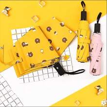 SOMBRILLA OSITO CON ROMPEVIENTO Y PROTECCION SOLAR TELA GOMA - Amarillo - Ver 5