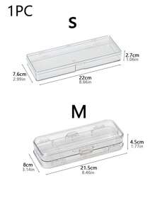 1pc Acrylic Transparent Double Layered Exam Dedicated Pencil Box For Boys And Girls, Of Primary School And Middle School, Plastic Pencil Case For Stationery Storage,Pencil Pouch,School Bag