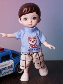 DOLL MEET One Piece 6 Inches Cute Baby Dolls, Boy Model 13 Movable Joints Plastic Painted Eyes, For Children Girl Birthday Gift Toys 3 Colors Clothes Child Doll Toys