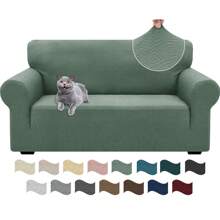 CYCMACO Sofa Cover 1/2/3/4 Seater With Armrests, Super Stretch Sofa Cover, Anti-Scratch Cat Sofa Cover, Non-Slip And Stain Resistant Sofa Cover, Universal Modern Sofa Cover - Army Green - View 8