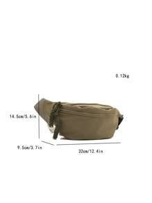 Bolso de cintura para mujeres sencillo y elegante, estilo combinable con todo - Verde Oliva - Ver 2