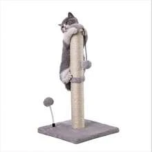 Bài cào cho mèo Thông tin cơ bản cao cấp Kitten Scratcher Sisal Bài cào có bóng treo 22" dành cho mèo con hoặc mèo nhỏ hơn (22 inch dành cho mèo con, màu xám) - Xám - Xem 1