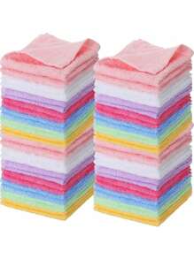 20 条/包 25*25 厘米珊瑚绒方形毛巾，柔软吸水厨房洗碗布、手帕、纯色礼品毛巾、厨房、浴室、家居、家居用品 - 彩色 - 查看 2
