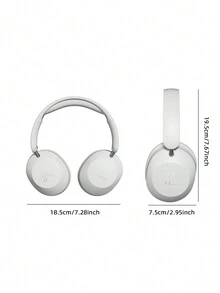 Wireless Headset Comfortable Wearing BT 5.30 Headset Foldable Portable Design Minimalist Headset - Light Grey - View 3