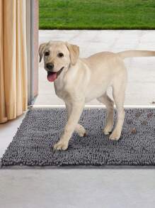 1 Pieza Tapete Absorbente De Agua, Antideslizante, Lavable A Máquina Para La Limpieza De Entrada Interior De Mascotas - Gris - Ver 1