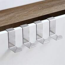 MUZIHOK 2入組不銹鋼色門掛勾,不銹鋼廚房櫥櫃拉手,衣服臥室浴室掛鉤架多掛鉤 - 銀色 - 查看 2