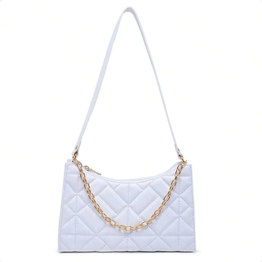 Bolsa Feminina Pequena Meia Lua Clutch Lançamento - Branco - Visão 1