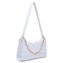 Bolsa Feminina Pequena Meia Lua Clutch Lançamento - Branco - Visão 2