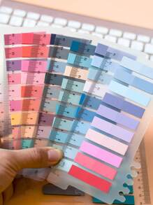 1000pcs 5 Styles Retro Color PET Sticky Notes, European Style Index Stickers, Suitable For Students, Office Supplies, 5 Styles Per Pack - Multicolor - View 1