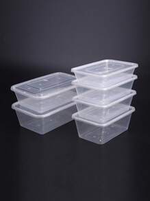 矩形透明外卖食品包装盒，塑料午餐盒餐食准备容器，30 件套矩形透明外卖食品包装盒，回到学校 - 彩色 - 查看 9