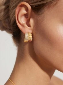 1set Fashionable Copper & Tassel & Butterfly Shaped Earrings, Ring, Necklace And Jewelry Set For Women's Daily Wear - Yellow Gold - View 8