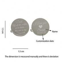 Nút nam tùy chỉnh Khuy măng sét nam Kỷ niệm đặc biệt Nút hải quan làm quà tặng sinh nhật hoặc quà tặng ngày của cha - Màu Bạc Cổ - Xem 4