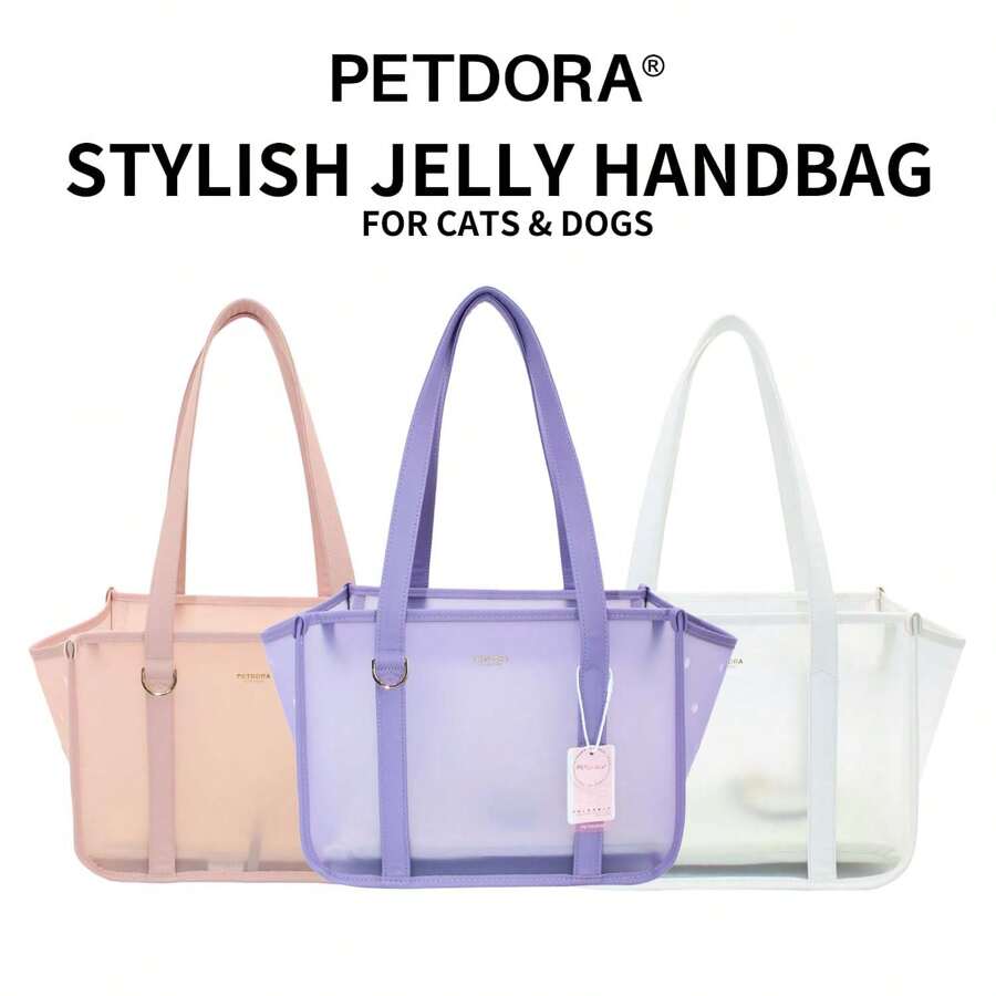 PETDORA Jelly Pet Carrier Backpack, Semi-Transparent Frosted TPU Tote Bag For Small Dogs And Cats - Multicolor - View 1