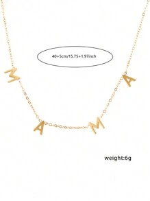 Nooxian 1pc Women's Stainless Steel Mama Letter Necklace, Great Mother's Day Gift