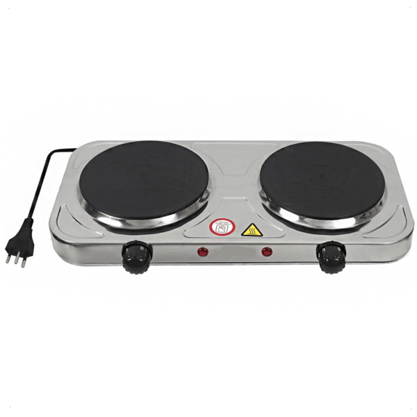 Fogareiro Elétrico Disco Chapa De Ferro 2 Bocas 2000w Cooktop 5 Temperaturas 220V ou 110V