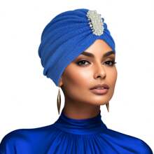 Mode Elegante Faux Parel Decor Tulband Cap Geëmbosseerde Elastische Hoofdband Voor Vrouwen Meisjes Bonnet Haar Bonnet Tulband Kerstmis