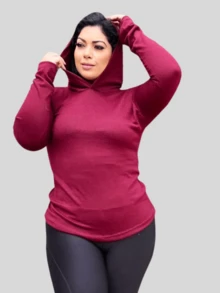 Plus Size Winter Coats - 玫紅色 - 查看 1