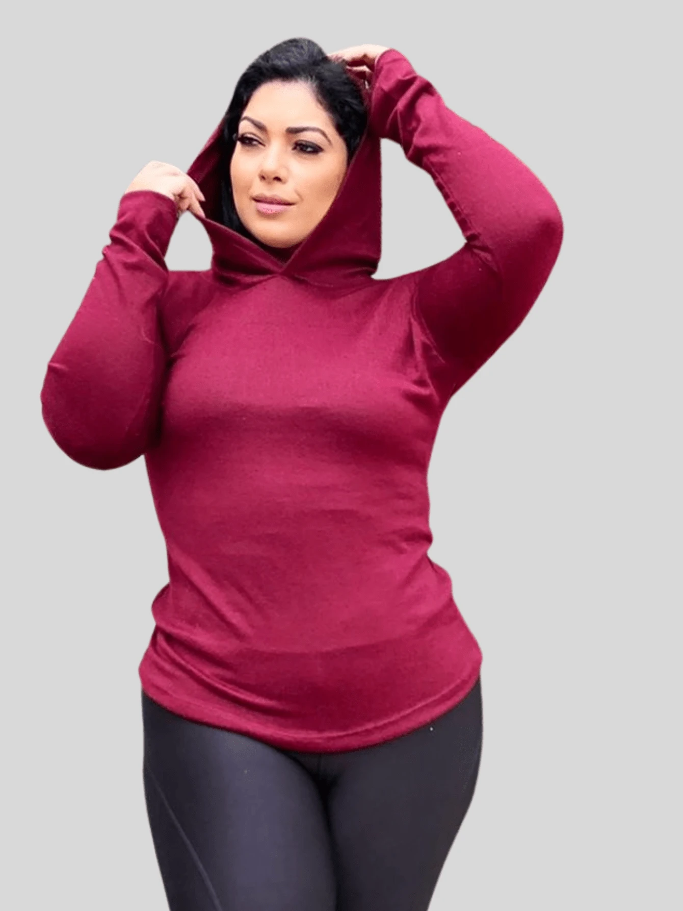 Plus Size Winter Coats - 玫紅色 - 查看 1