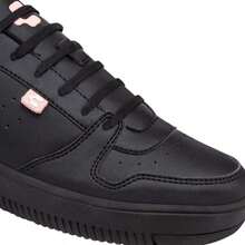 Zapatos Tenis Urbanos Básicos de Dama en Color Negro con Detalles en Rosa - Negro - Ver 3