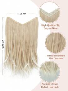 Clip In Hair Extensions Long Layered Wavy V-Shaped Hair Extension One Piece Hair Extensions With 5 Clips For Women Daily Use(Blonde) - Gold - View 2