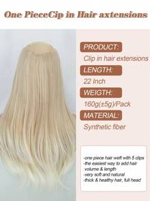 Clip In Hair Extensions Long Layered Wavy V-Shaped Hair Extension One Piece Hair Extensions With 5 Clips For Women Daily Use(Blonde) - Gold - View 3