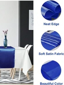 Bộ 6 khăn trải bàn tiệc bằng nhựa dùng một lần 12x108 inch, thích hợp cho lễ tốt nghiệp, đám cưới, kỷ niệm, trang trí tiệc sinh nhật, Giáng sinh - Xanh đậm - Xem 4
