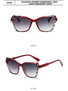 Uv-Resistant Cat Eye Sunglasses 2024 New Color Block Eyeglasses Frame, Fashionable And Personalized Sun Glasses - Multicolor - View 10