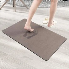 Bathroom Rug 40 X 60 Cm, Absorbent Bathroom Rug, Non-Slip, Washable, Bathroom Mat, Absorbent Bathroom Rug, Shower Rug, Quick Drying Non-Slip Diatomaceous Earth Bathroom Rug - Coffee Brown - View 3