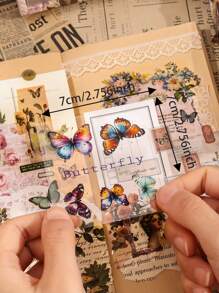 100 Pièces/ensemble Autocollants De Papillons Multicolores Vintage Dans Une Boîte, Adapté Pour Le Scrapbooking, Le Journal, Le Cahier, L'ordinateur Portable, Le Téléphone Portable, La Décoration D'intérieur - Multicolore - Voir 3