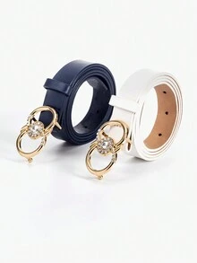 2 cái/bộ Đúng mốt Linh hoạt Cao-kết thúc Của phụ nữ Thắt lưng - Màu xanh lam - Xem 2