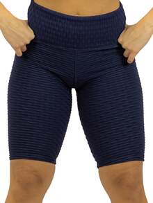 Women Sports Shorts - 藏蓝色 - 查看 3