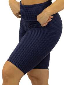 Women Sports Shorts - 藏蓝色 - 查看 2