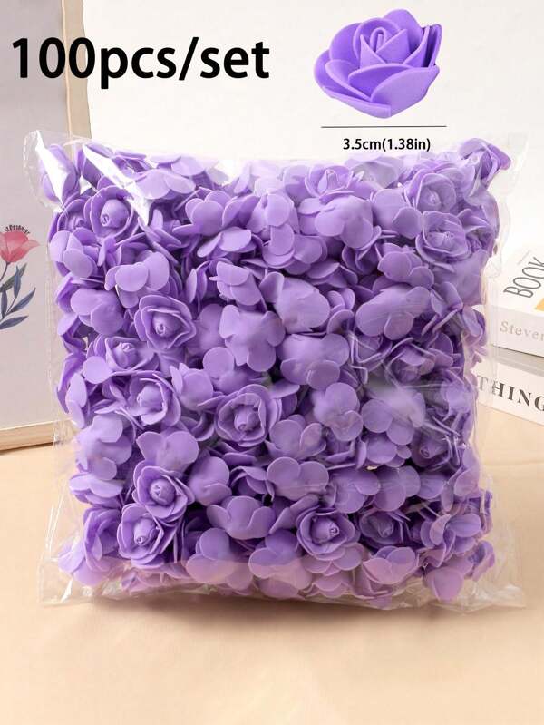 50/100/200/500pcs Mini Foam Rose Heads In Bulk, Artificial Rose Heads For Diy Crafts Wedding Bouquets Centerpiece Decoration Party Supplies, Valentine Day, Gift Gifts Birthday Graduation