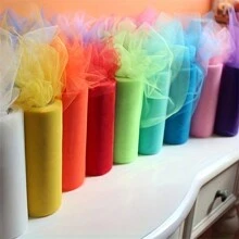 Rollo de tela de tul de 25 yardas y 6 pulgadas para DIY Tutu Falda Decoración de la fiesta de bodas Suministros de manualidades Decoraciones de la fiesta de bienvenida al bebé de la niña