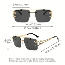 Kính Mát Đầu Hổ Vàng Không Gọng Cho Nam - Chống Chói, Chống Tia UV, Kính Mắt Lái Xe Thời Trang Kính Chống Nắng - kính không gọng da báo - Xem 5